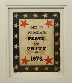 Antique Folk Art 1876 Patriotic Banner - 1356295