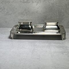 Antique Footed Double Sterling Silver Inkwell - 3202150