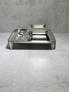 Antique Footed Double Sterling Silver Inkwell - 3202151