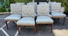 Antique Fortuny Covered Regency Period Mahogany Cane Back Dining Chairs - 2523483