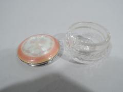 Antique Foster Bailey Enamel Sterling Silver Crystal Vanity Jar - 3750535