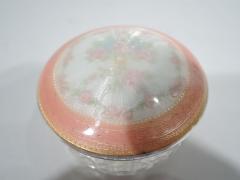 Antique Foster Bailey Enamel Sterling Silver Crystal Vanity Jar - 3750543