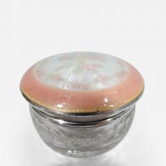 Antique Foster Bailey Enamel Sterling Silver Crystal Vanity Jar - 3755718