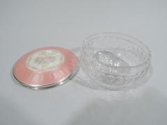 Antique Foster Bailey Enamel Sterling Silver Enamel Powder Jar - 3750549