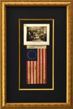Antique Framed Betsy Ross 13 Star Flag - 1505986