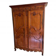Antique French 18th C Louis XV Fruitwood Linen Press Armoire - 4606949