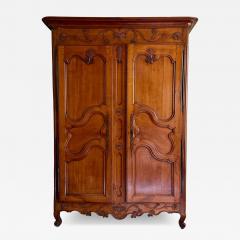 Antique French 18th C Louis XV Fruitwood Linen Press Armoire - 4607048
