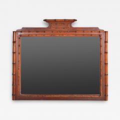 Antique French 19th century large faux bamboo mirror  - 2700807