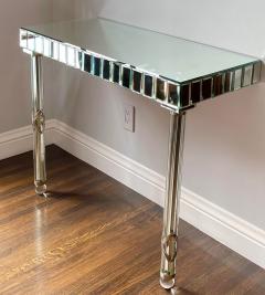 French Art Deco Mirrored Glass Console Table French Art Deco Mirrored Glass Console Table