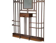 Antique French Art Deco Wrought Iron Hall Coat Stand - 2562928