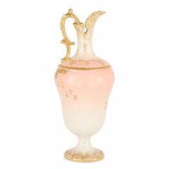 Antique French Art Nouveau Porcelain Ewer with Floral Decoration - 4705987