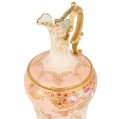 Antique French Art Nouveau Porcelain Ewer with Floral Decoration - 4705990