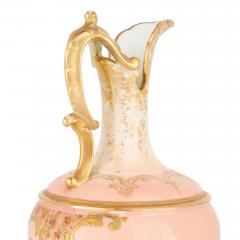 Antique French Art Nouveau Porcelain Ewer with Floral Decoration - 4705993