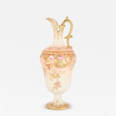 Antique French Art Nouveau Porcelain Ewer with Floral Decoration - 4708006