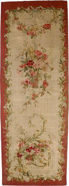 Antique French Aubusson 1 of pair 3 6 x 9 11  - 4591759