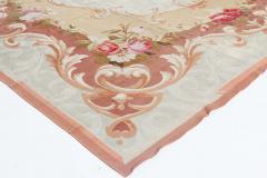 Antique French Aubusson Floral Handwoven Wool Rug - 2450117