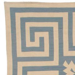 Antique French Aubusson Geometric Beige Handmade Wool Rug - 2455239