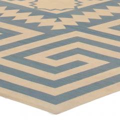 Antique French Aubusson Geometric Beige Handmade Wool Rug - 2455240
