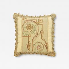 Antique French Aubusson Pillow 19 x 19  - 4392563