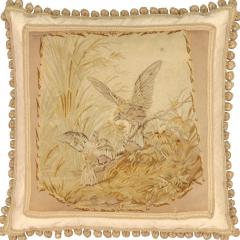 Antique French Aubusson Pillow 24 x 24  - 4387926