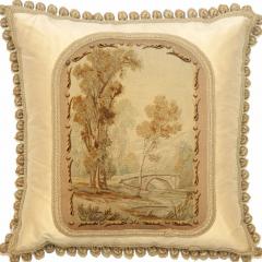 Antique French Aubusson Pillow 24 x 24  - 4387927