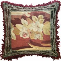 Antique French Aubusson Pillow 28 x 28  - 4387920