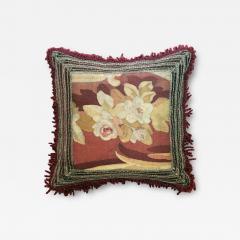 Antique French Aubusson Pillow 28 x 28  - 4392564