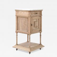 Antique French Bedside Table with Marble Top - 3511299