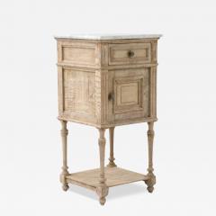 Antique French Bedside Table with Marble Top - 3511301