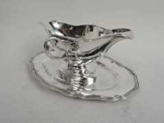 Antique French Belle Epoque Classical Gravy Boat on Stand - 3754012