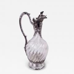 Antique French Belle Epoque Classical Silver Crystal Decanter - 4546175