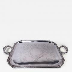 Antique French Belle Epoque Classical Silver Tray - 4337213