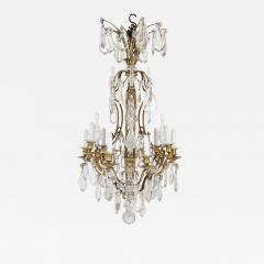 Antique French Belle poque cut glass and gilt bronze chandelier - 2095071