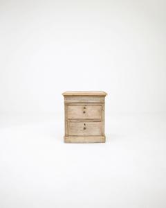 Antique French Bleached Oak Bedside Table - 3471807
