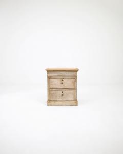 Antique French Bleached Oak Bedside Table - 3471808