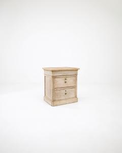 Antique French Bleached Oak Bedside Table - 3471811