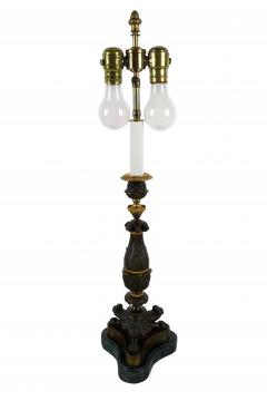 Antique French Bronze Candlestick Table Lamp - 1859403