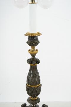 Antique French Bronze Candlestick Table Lamp - 1859404