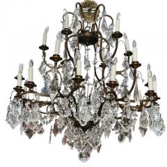 Antique French Bronze Crystal Louis XV Style 24 Light Chandelier - 4160799