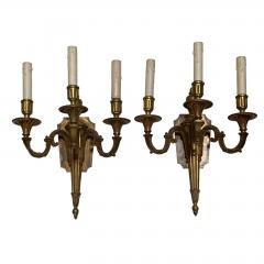 Antique French Bronze Neoclassical Light Wall Sconces a Pair - 4707495