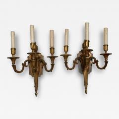 Antique French Bronze Neoclassical Light Wall Sconces a Pair - 4708148