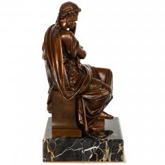 Antique French Bronze Sculpture of Philosopher Zeno of Elea by Eugene Laurent - 4463254