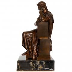 Antique French Bronze Sculpture of Philosopher Zeno of Elea by Eugene Laurent - 4463255
