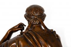Antique French Bronze Sculpture of Philosopher Zeno of Elea by Eugene Laurent - 4463263
