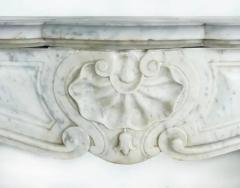 Antique French Carrara Marble Louis XV Style Fireplace Mantel - 3613573