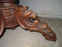 Antique French Carved Griffin Oval Pecan Dining Table Renaissance Gothic - 1550503