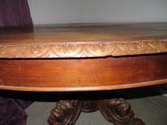 Antique French Carved Griffin Oval Pecan Dining Table Renaissance Gothic - 1550507