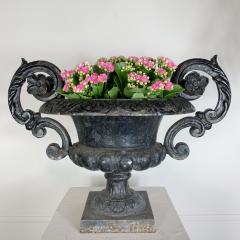 Antique French Cast Iron Urn with Decorative Handles - 3030554