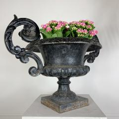 Antique French Cast Iron Urn with Decorative Handles - 3030556