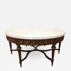 Antique French Coffee Table with Porcelain Sevres Plaques - 938344